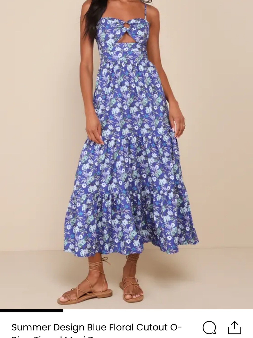 LULUs floral cutout maxi dress size large